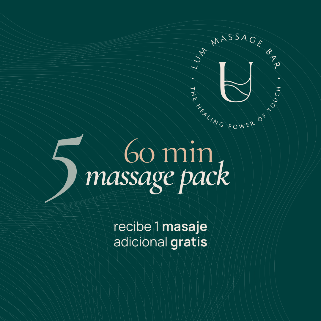 Massage Pack x5 60 minutos + 1 masaje extra gratis *Digital