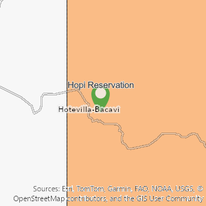 Map showing the Hopi Reservation and the location of the planned Warehouses4Good food hub.