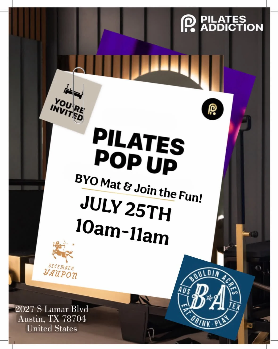 December Yaupon at Pilates Addiction