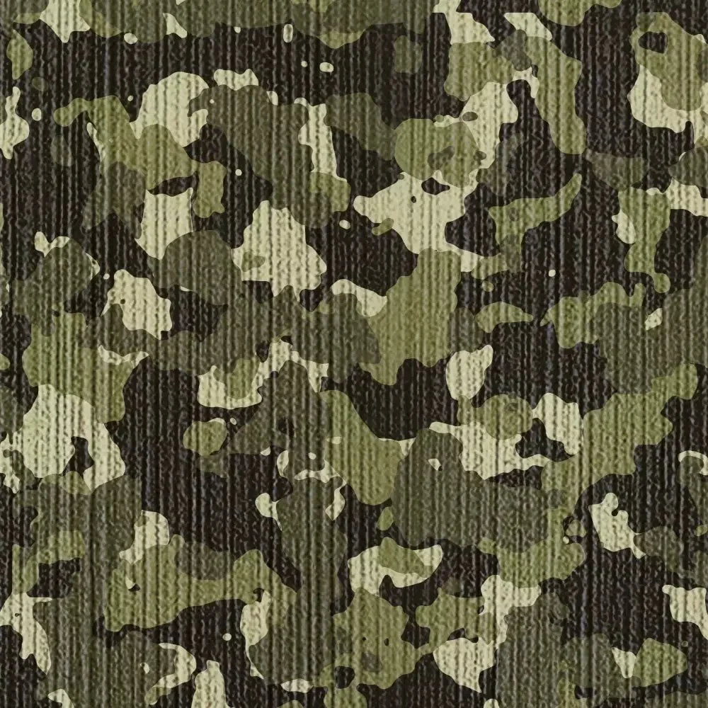 Close-up of army camouflage brushed EVA/PE foam for boat decking.