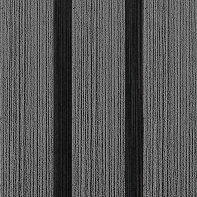 Close-up of dark grey brushed EVA/PE foam for boat decking with black lines.