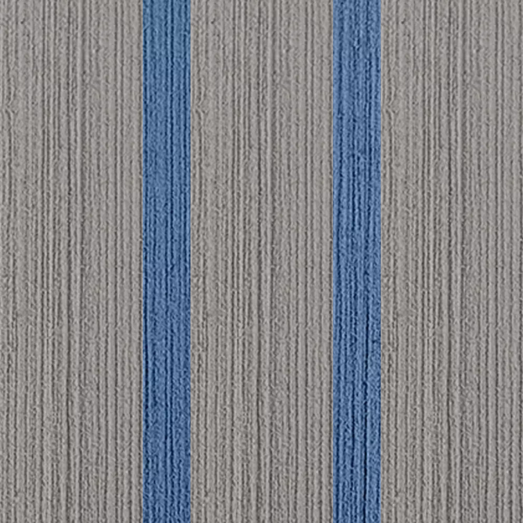 Close-up of grey brushed EVA/PE foam for boat decking with blue lines.