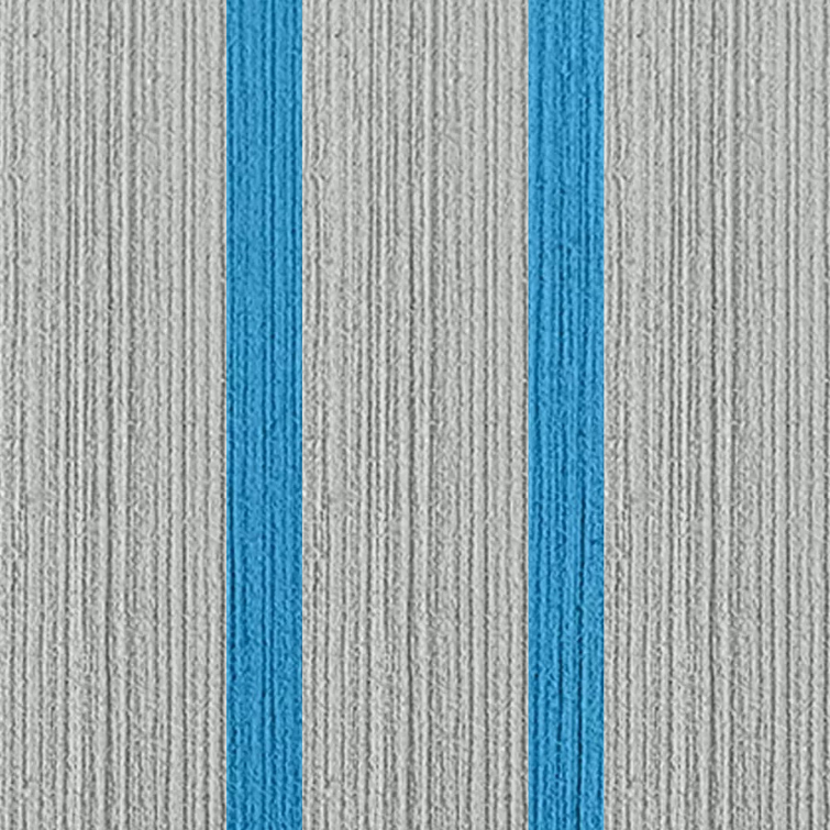 Close-up of light grey brushed EVA/PE foam for boat decking with light blue lines.