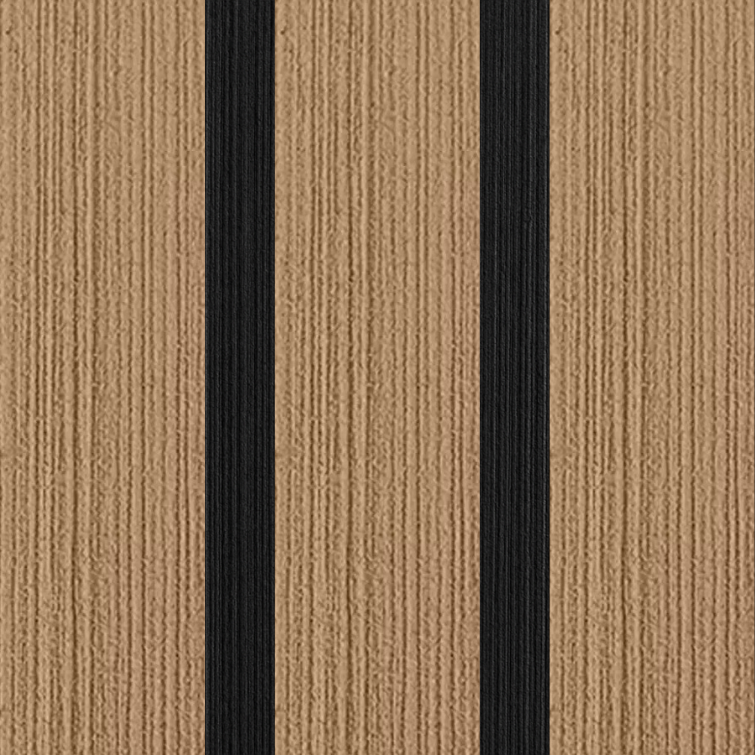 Close-up of light brown brushed EVA/PE foam for boat decking with black lines.