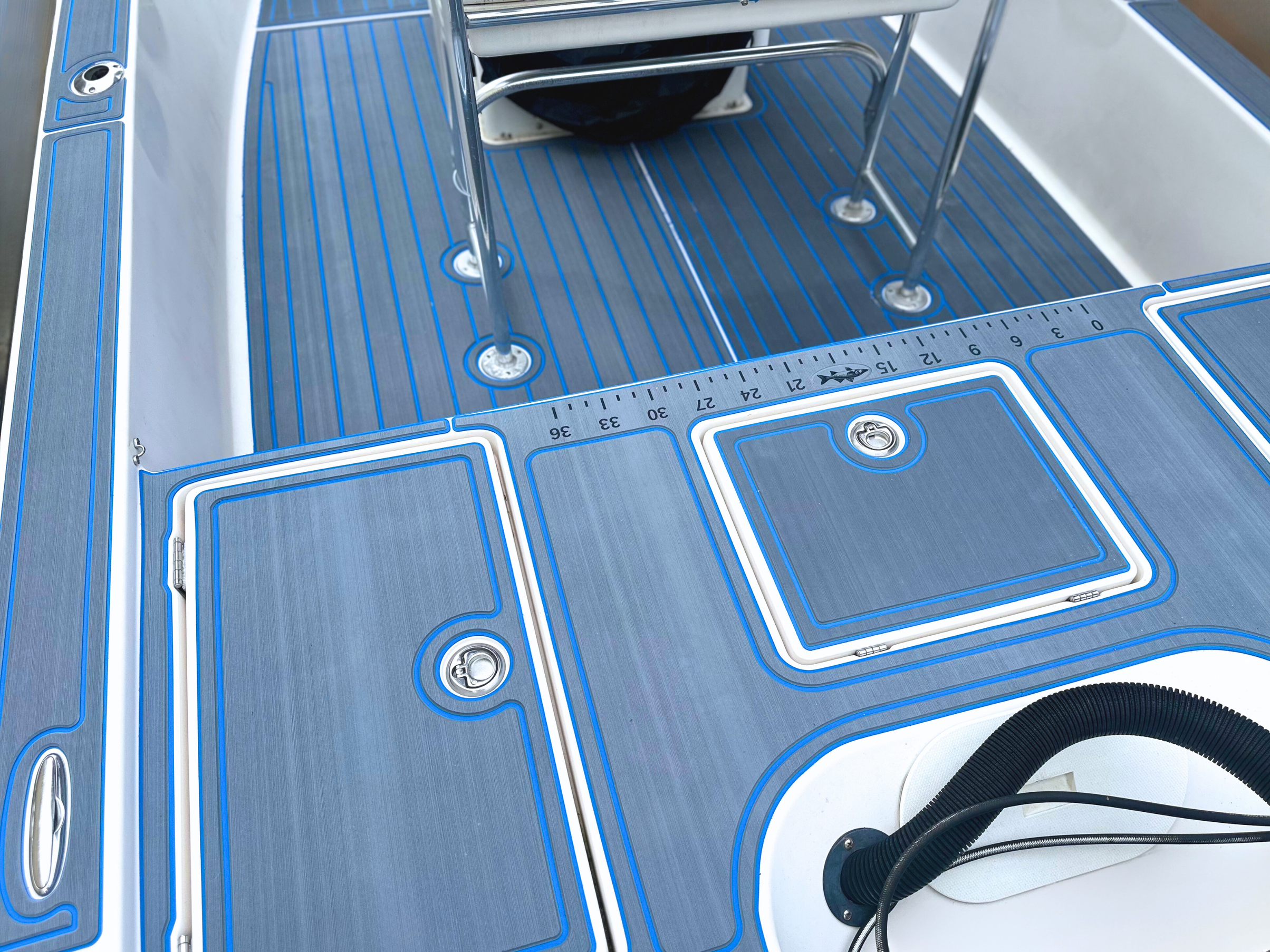 Grey blue EVA/PE foam boat decking from TREADIC