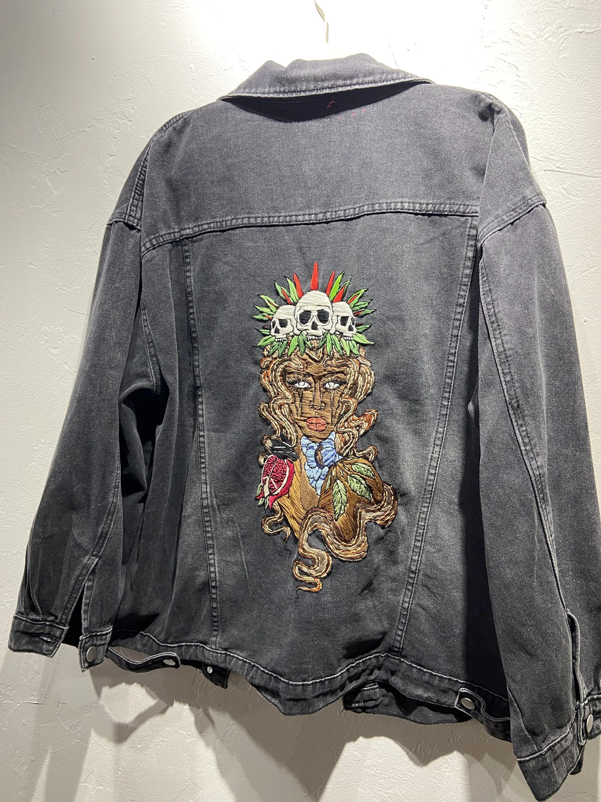 Voodoo Queen | Hand Embroidered Denim Jacket