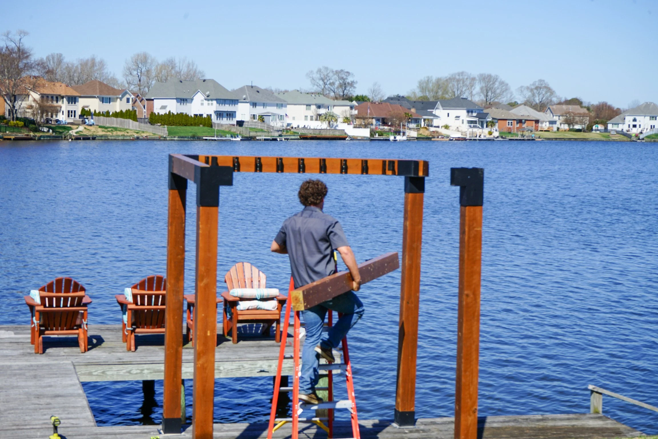 free installation on a suspended daybed structure in Virginia Beach, virginia