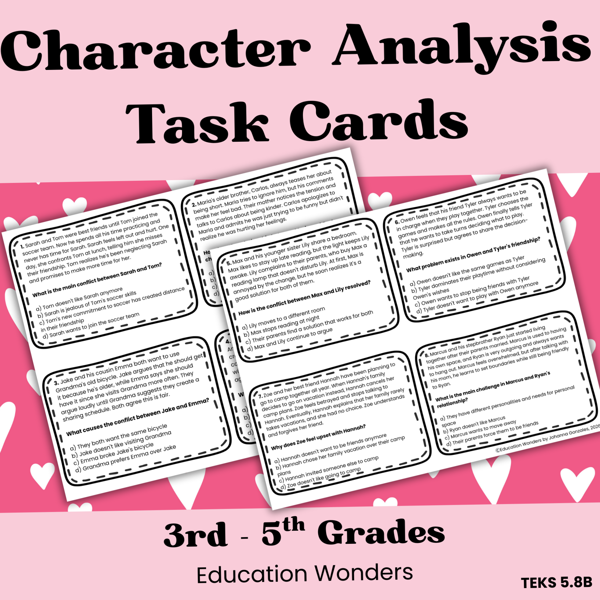 Help your students build strong reading comprehension skills with these engaging Character Analysis Task Cards designed for 3rd–5th grade learners. This no-prep, print-and-go resource gives students meaningful practice analyzing characters by focusin