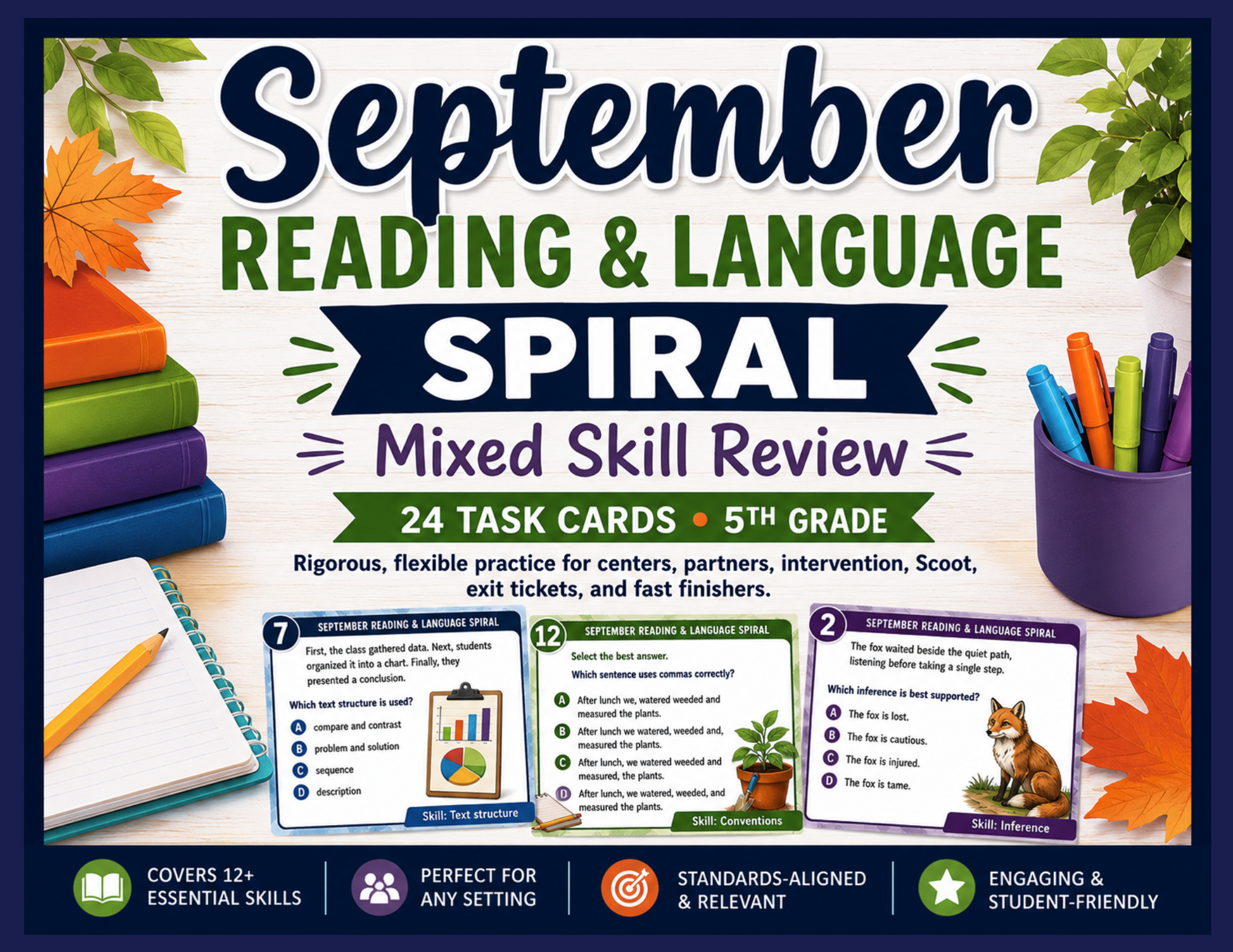 September Reading &amp; Language Spiral Review