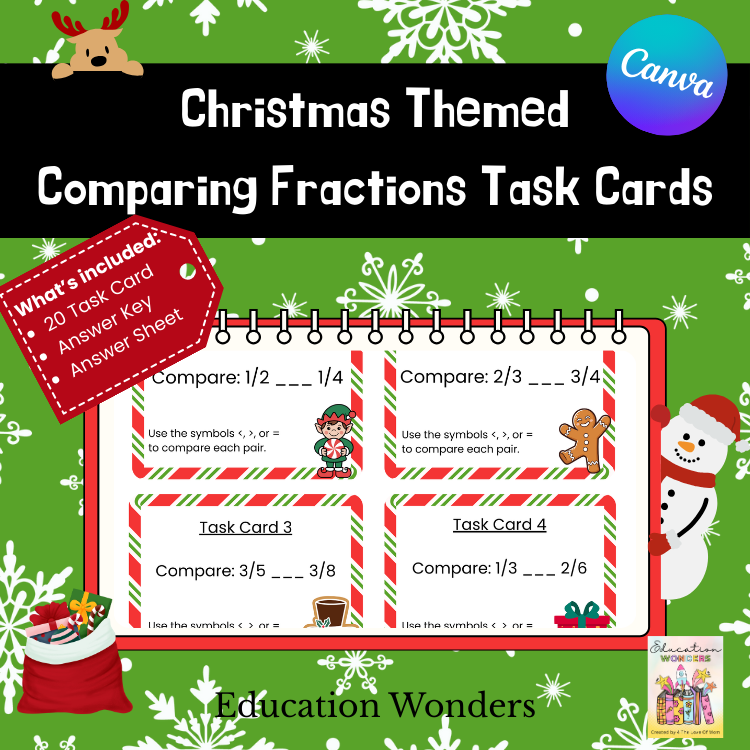 Compare Fractions Task Cards | Fractions Practice | 3rd–5th Grade Math