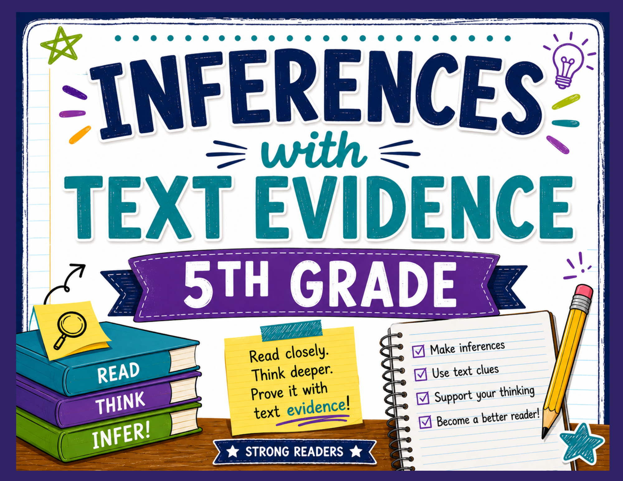 Build stronger readers with this engaging Inferences with Text Evidence 5th Grade Reading Comprehension Activity resource designed for 5th grade students! This standards-aligned reading activity helps students practice making thoughtful inferences wh