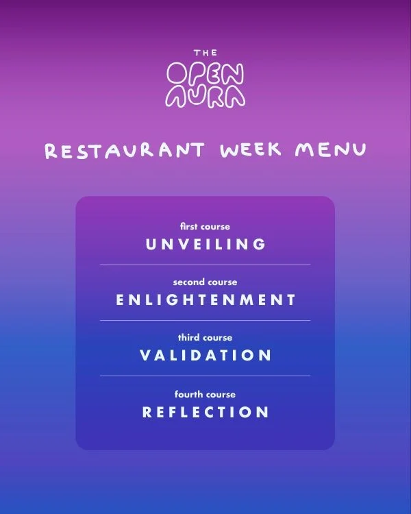Curate good energy and set the vibes right for your TC Restaurant Week dinner date - start your evening with an aura portrait session at The Open Aura.

Booking until 6pm every night this week! See and be seen for TCRW. 🥰