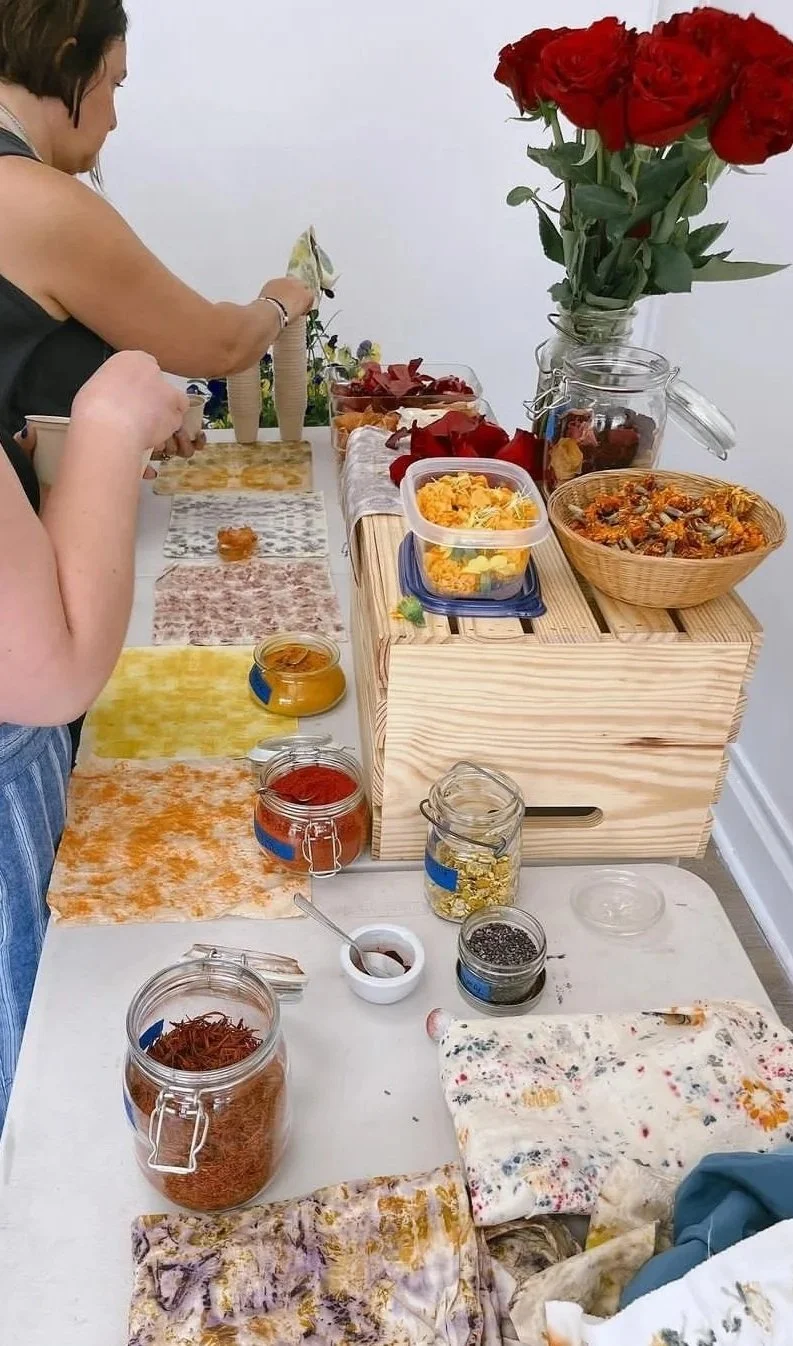 Bundle Dyeing with Flowers &amp; Kitchen Dyes