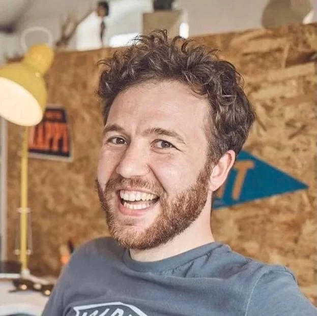 A smiling Andrew Denham, founder of the Cobble Wobble.