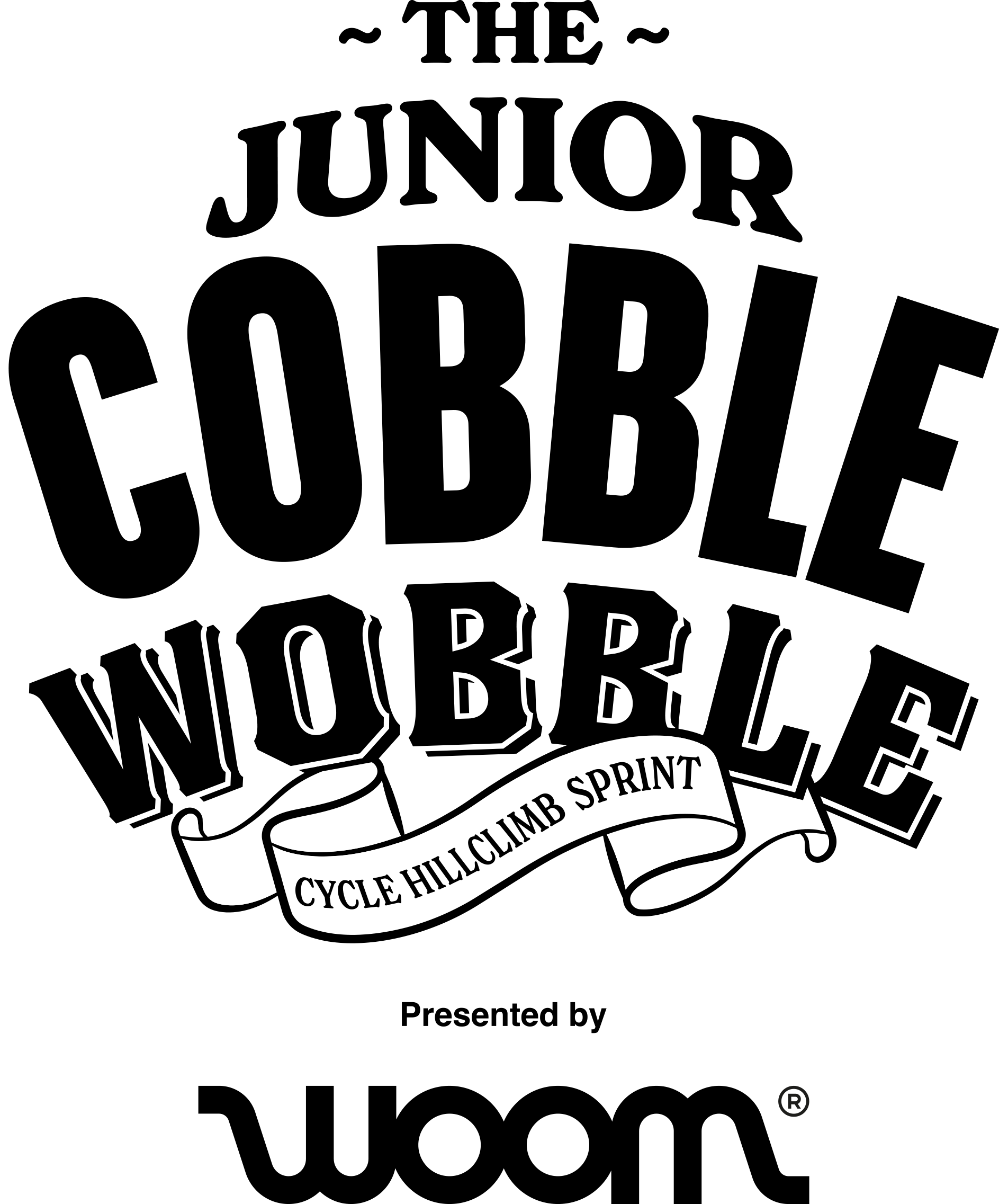Junior Cobble Wobble logo, sponsored by Woom.