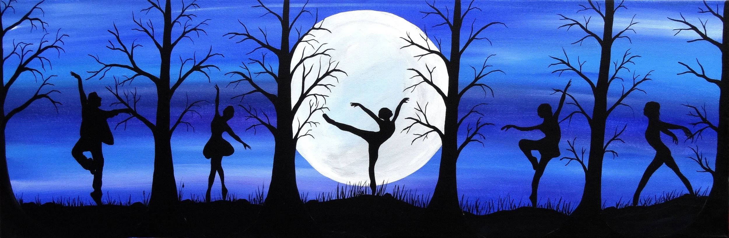 Moonlit Dance Silhouette Canvas