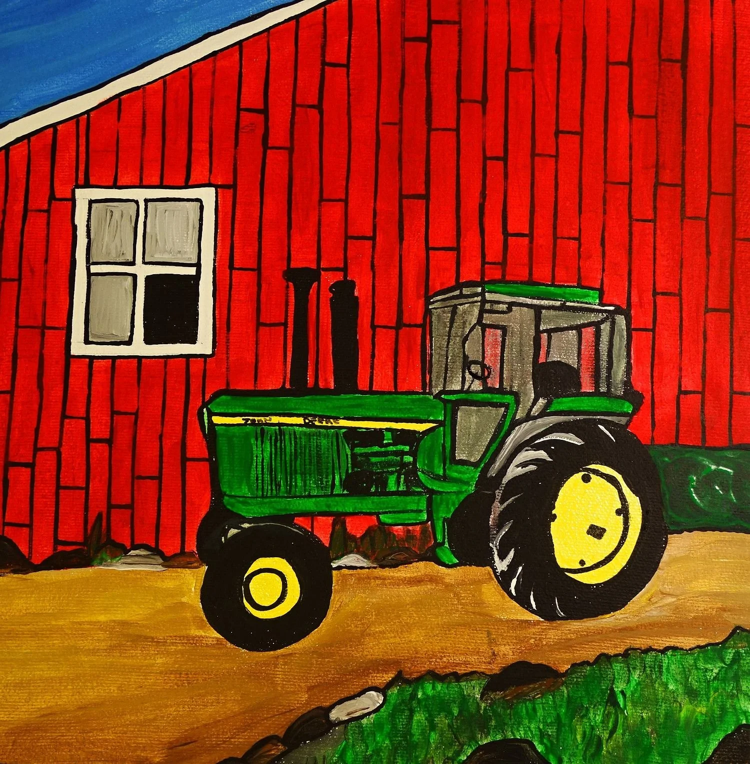 Rustic Tractor Farmhouse Painting