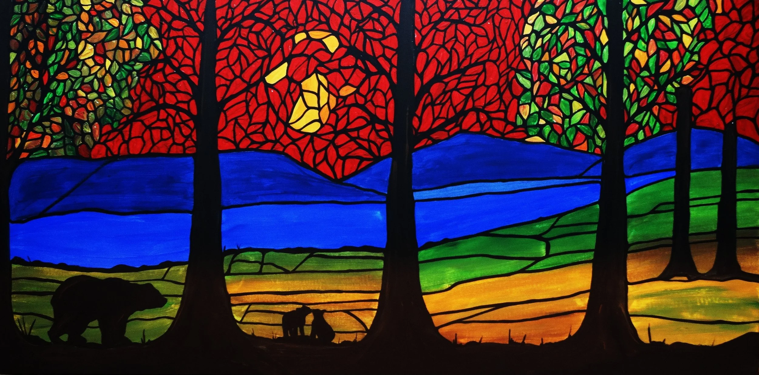 Nature's Mosaic: Stained Glass-Inspired Wall Art