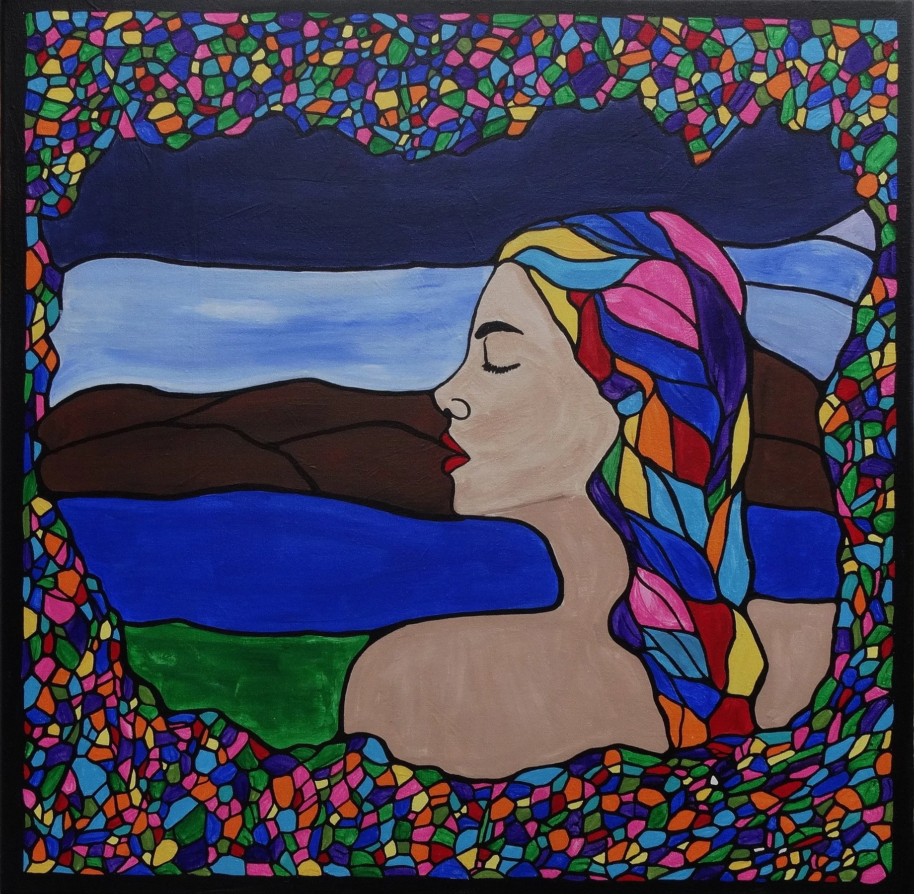 Vibrant Serenity Acrylic Painting