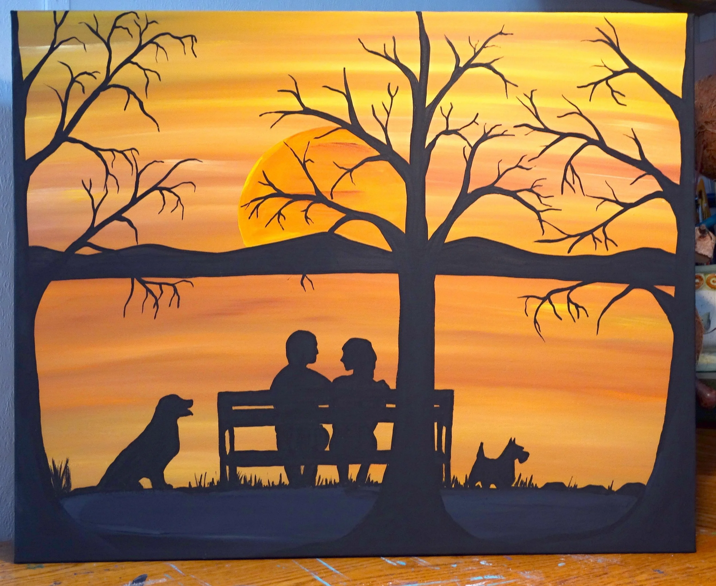 Evening Serenity Silhouette Art
