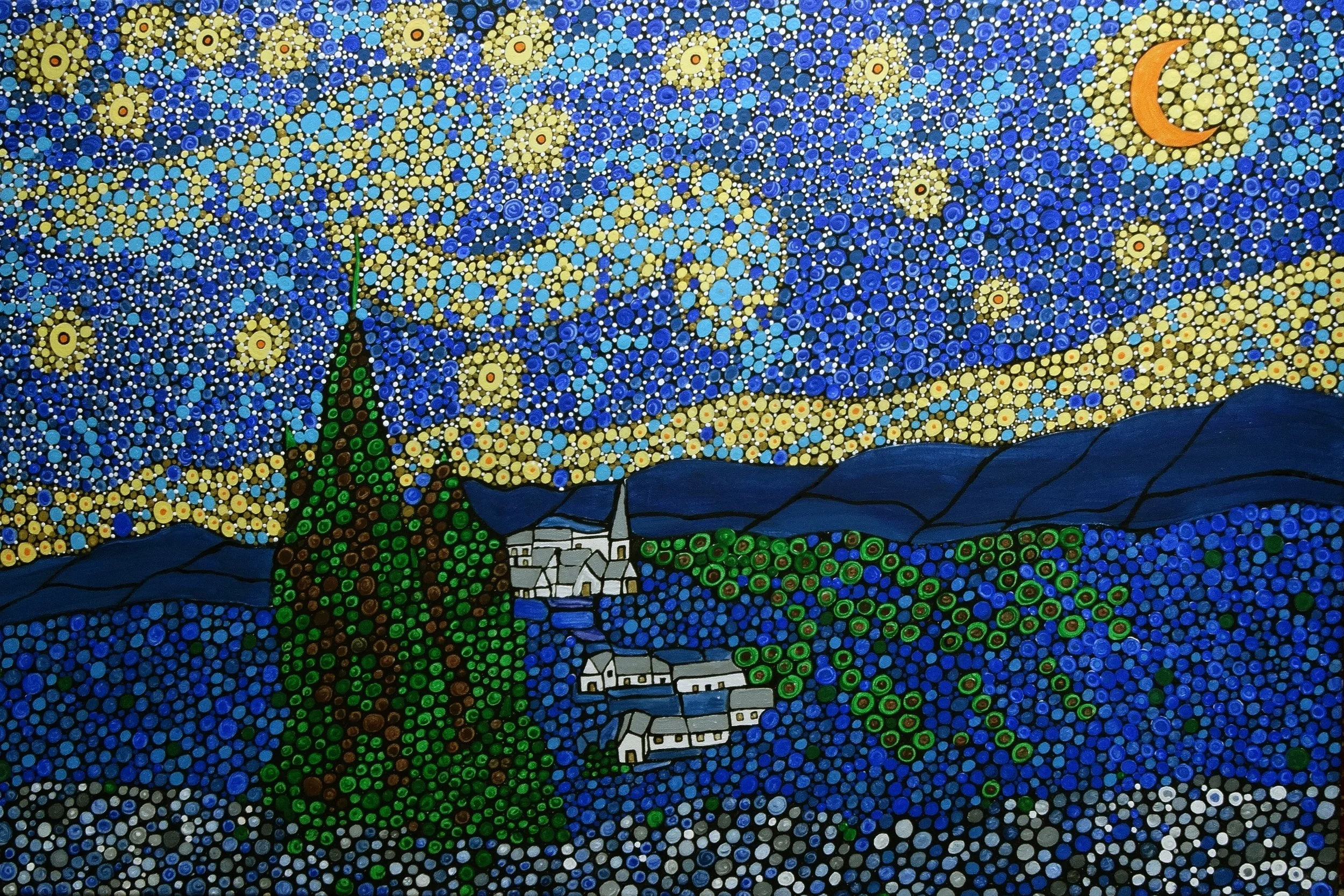 Starry Night Dot Painting