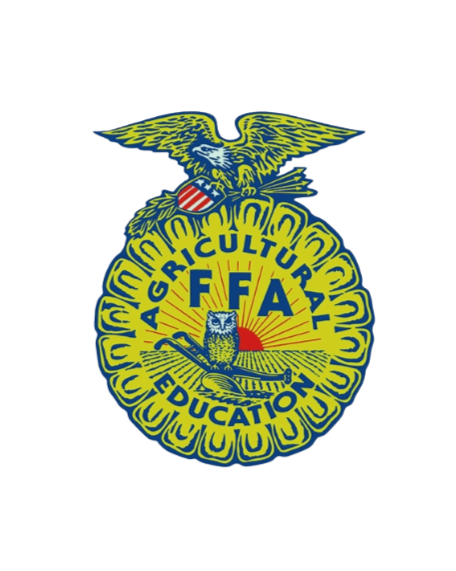 Logo of the American Farm Bureau Federation featuring an eagle, shield, and a tractor with the text 'Agricultural Education' and 'FFA' in the center.