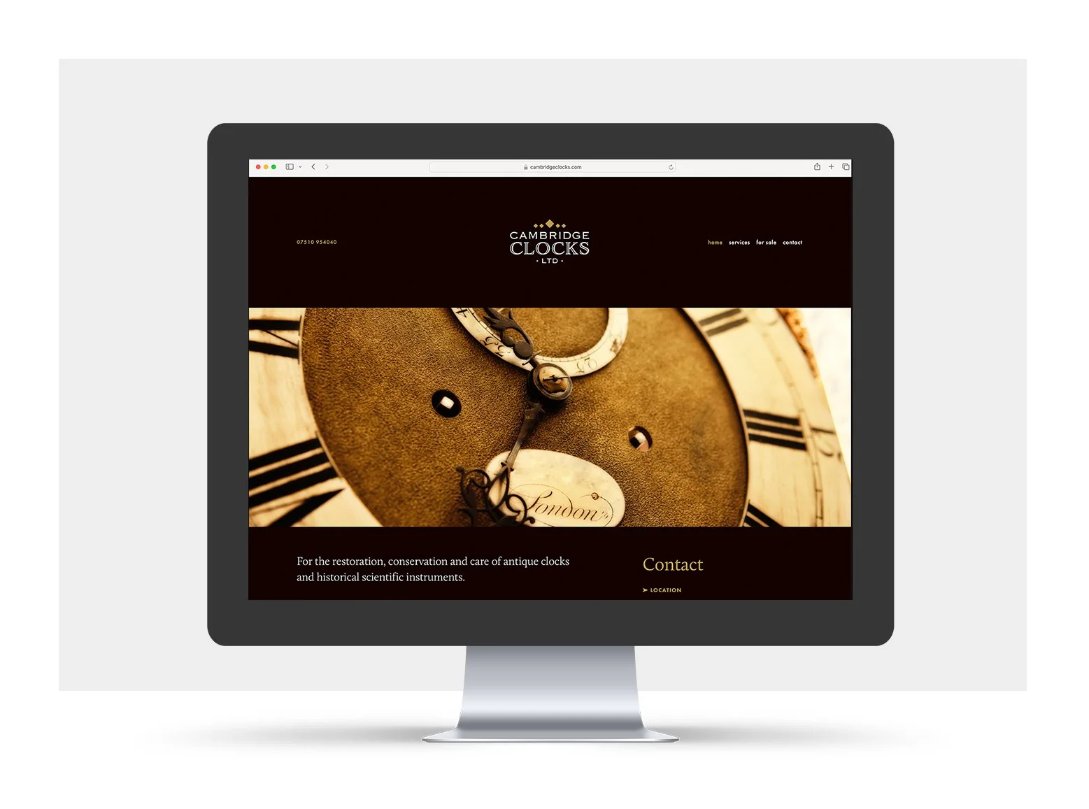 Website on desktop