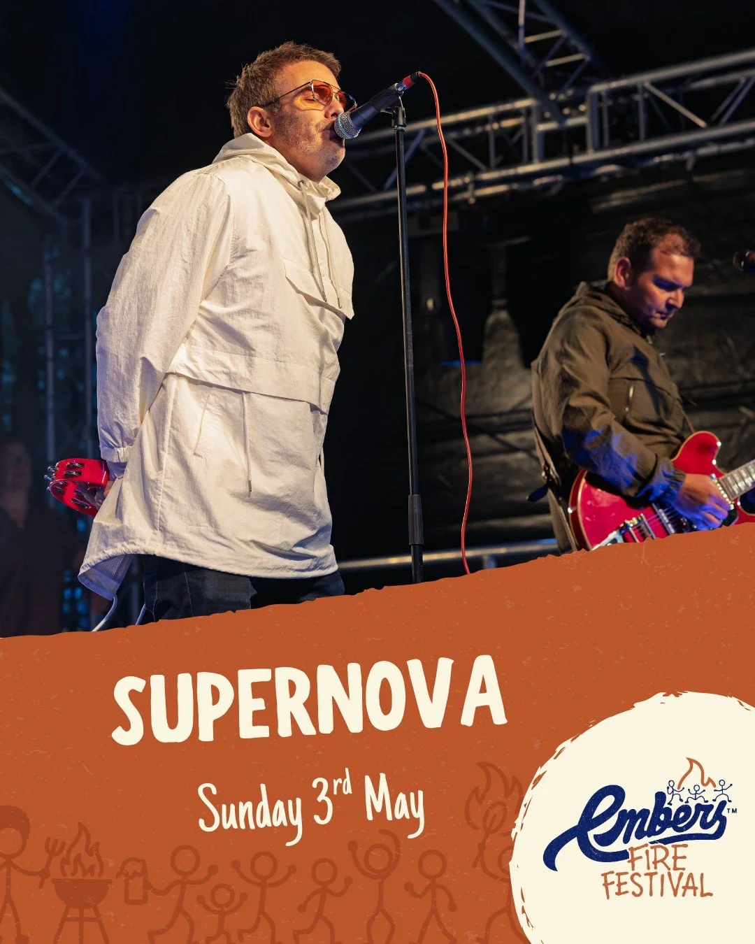 Missed Oasis this summer?

@supernova_oasis_tribute_uk are in the Sunday lineup at Embers Fire Festival 🎤🎸 

We are absolutely stoked to have the worlds leading Oasis tribute band with us over the festival weekend. 💥 

Supernova have an energetic 