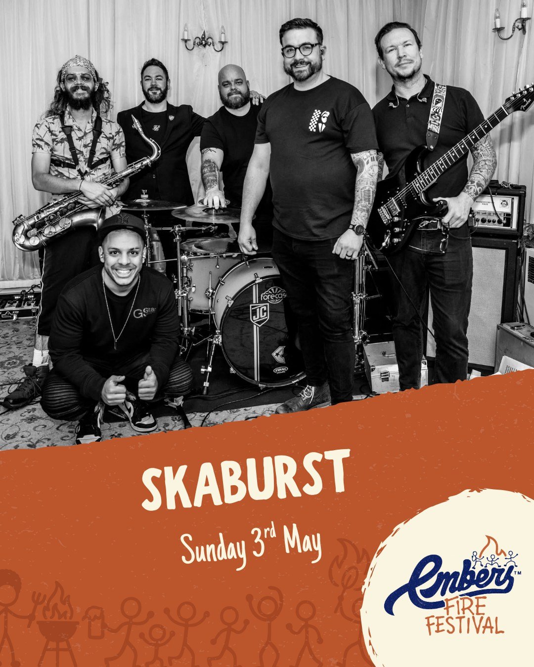 Buzzing that SkaBurst will be playing on the Sunday at Embers Fire Festival in Ironbridge, Shropshire. 🎸🎷

Get yourself ready for high energy ska and reggae tracks and for a good old boogie! 🕺

📆 Sunday 3rd May 2026 - get your tickets by followin