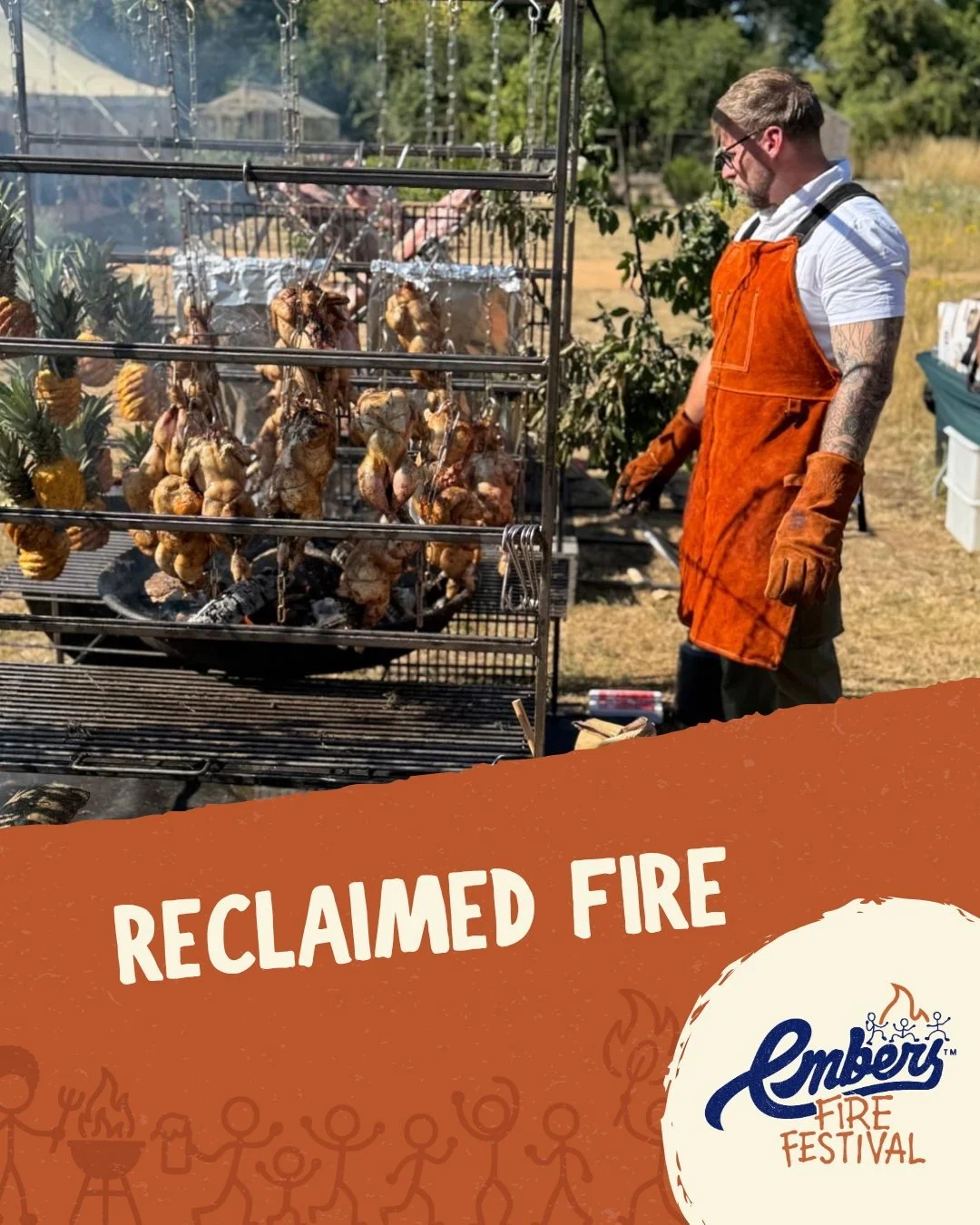 This is what asado dreams are made of... 

Reclaimed Fire are going to be serving up all sorts of dreamy fire cooked foods for you over the festival weekend! 🥵

Davey is the founder and culinary force behind Reclaimed Fire, you can expect world-clas