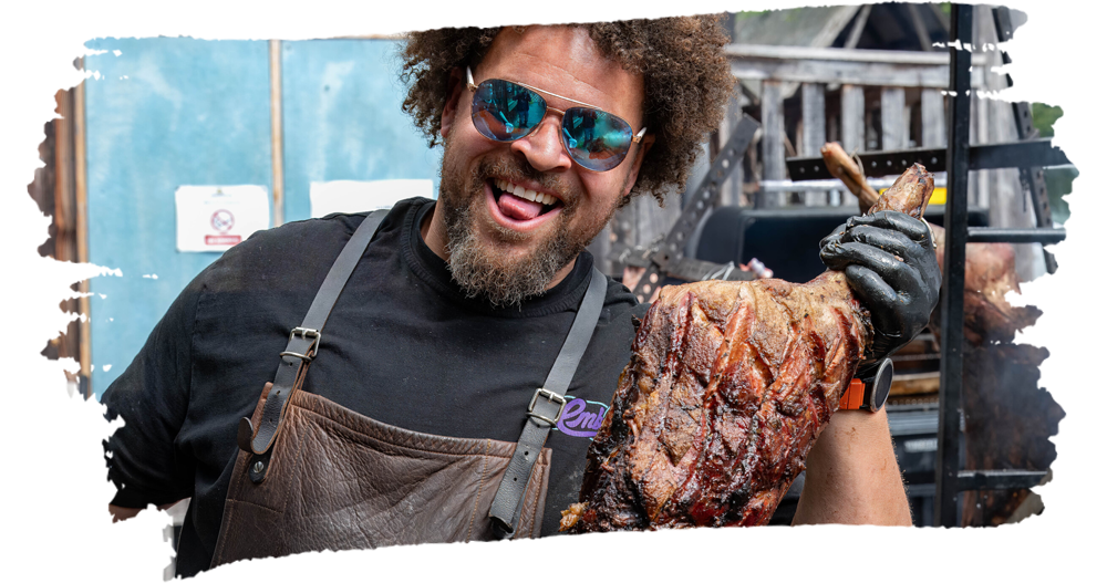 World class pit master grilling at Embers Fire Festival