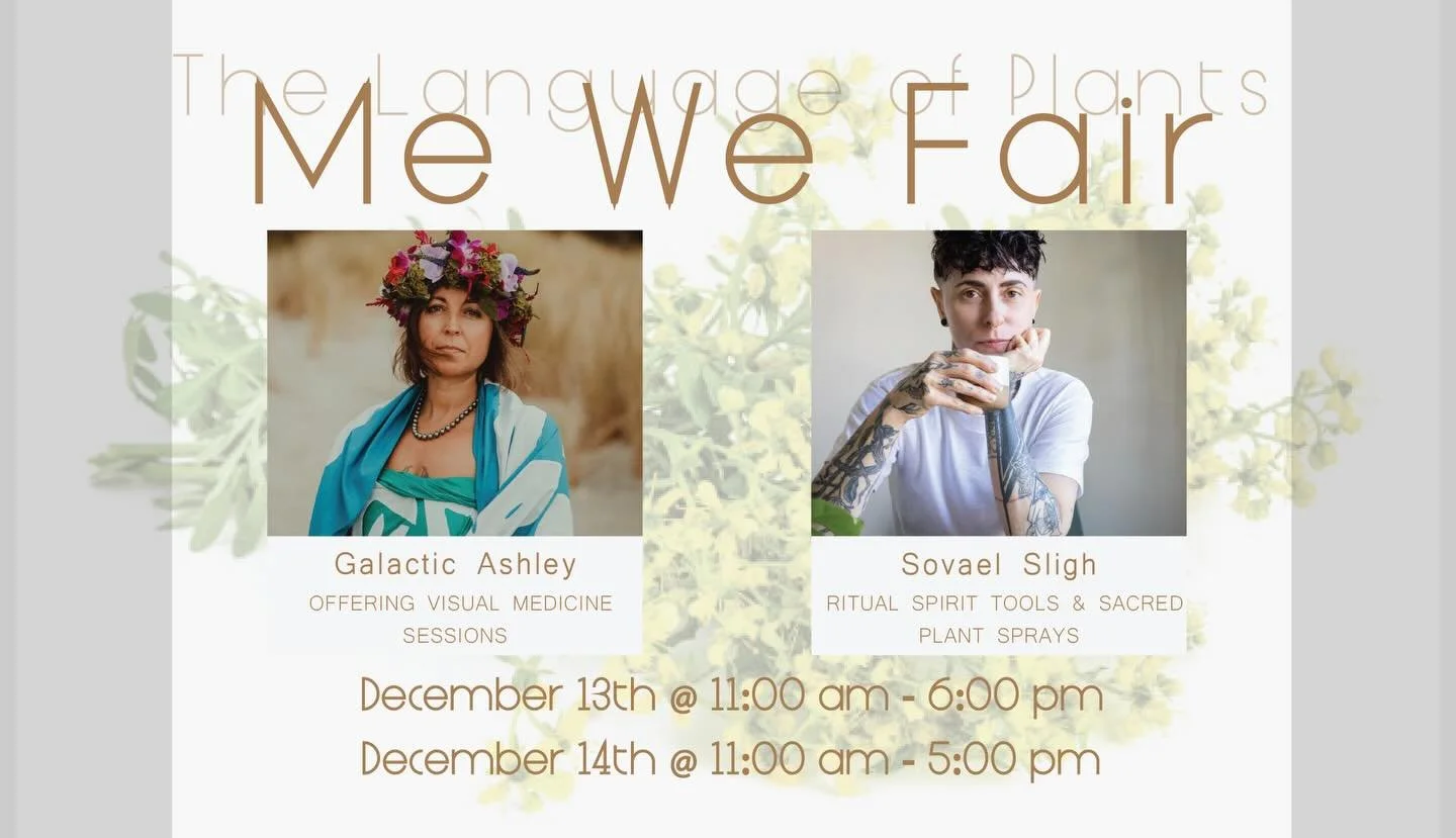 Come visit us this weekend in Portland at the MeWe fair. I&rsquo;ll be selling my ritual plant infusions and hanging altar pieces alongside Galactic Ashley offering channeled artwork sessions. DM for questions and details ✨🌱 see link in bio