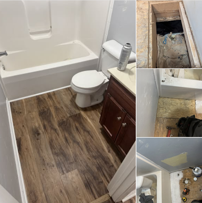 Repaired floor and added new flooring Montgomery County TN Contractor Lil Fellers LLC