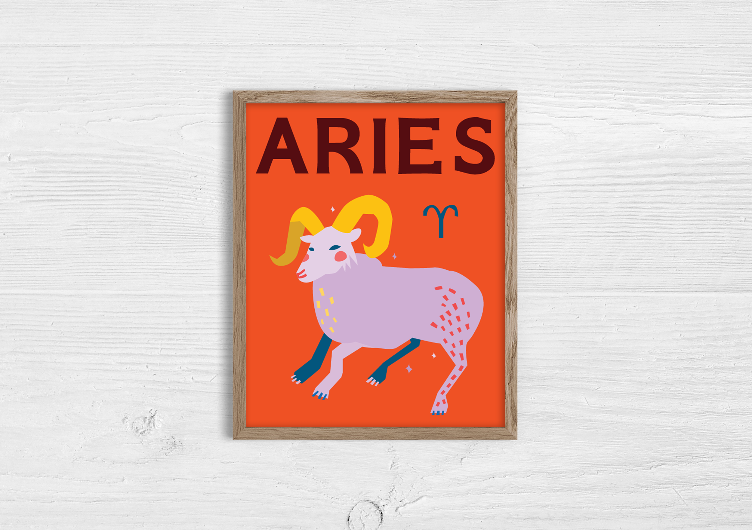'Aries' Zodiac Illustrated Print