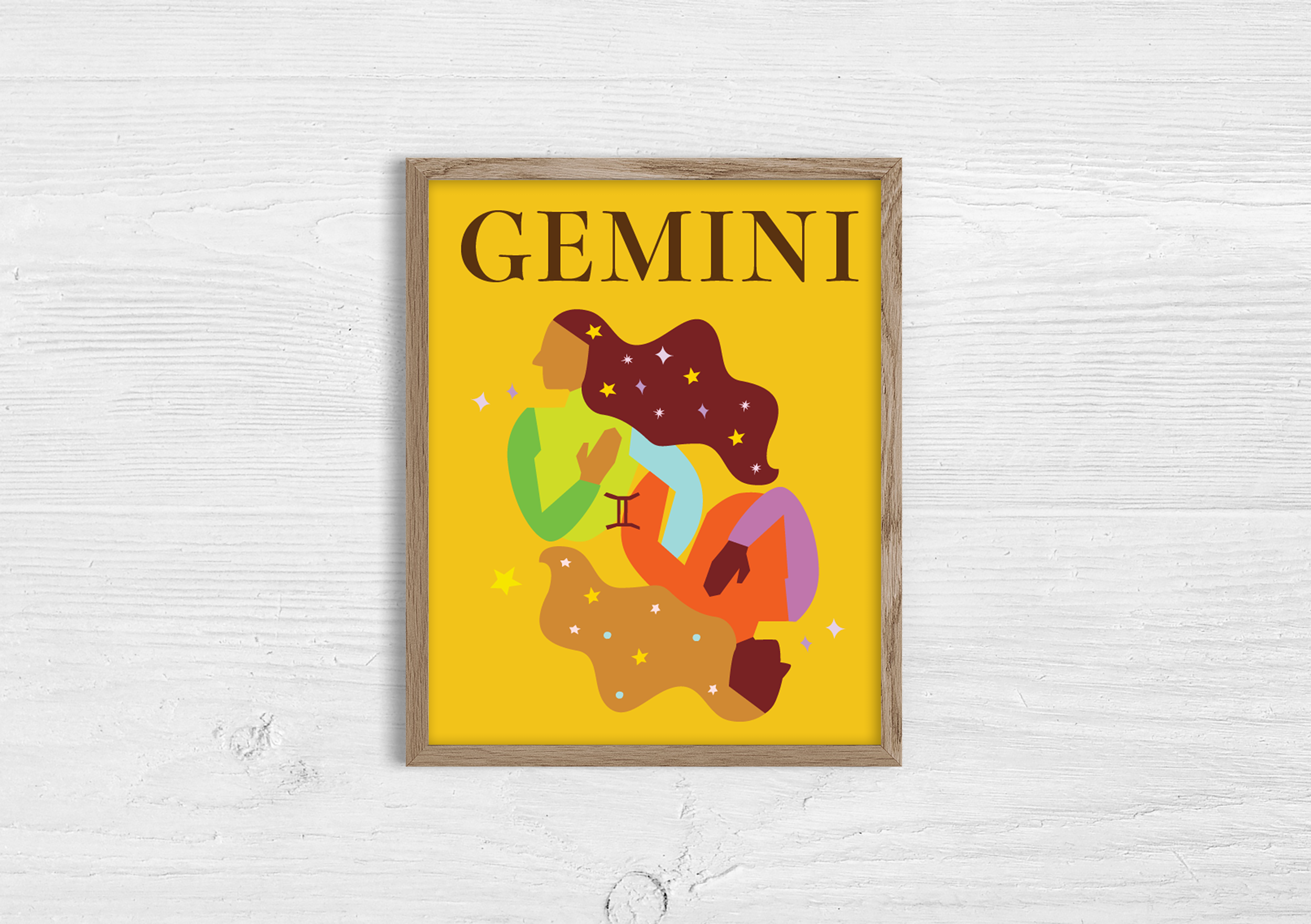 'Gemini' Zodiac Illustrated Print