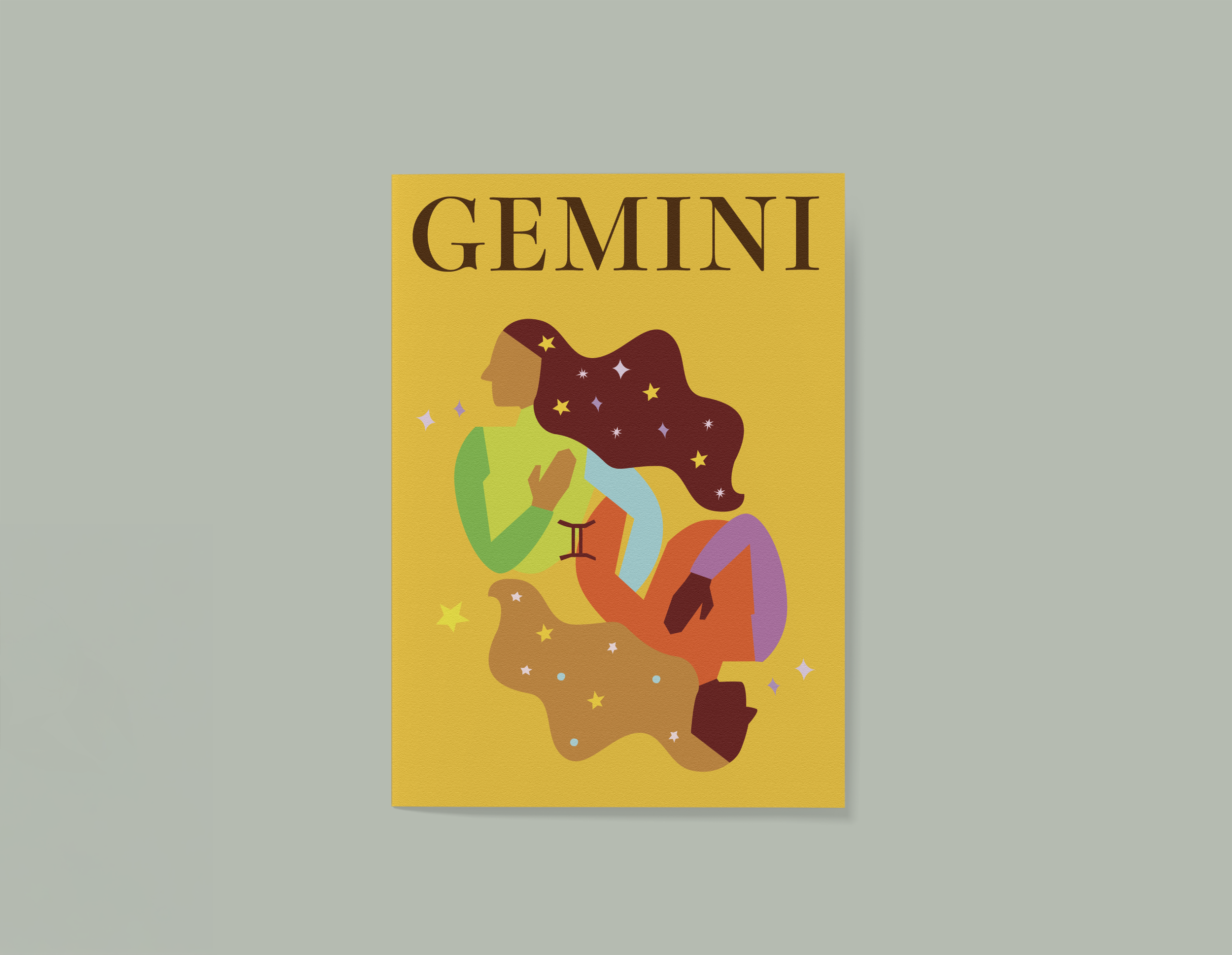 'Gemini' Zodiac Greeting Card