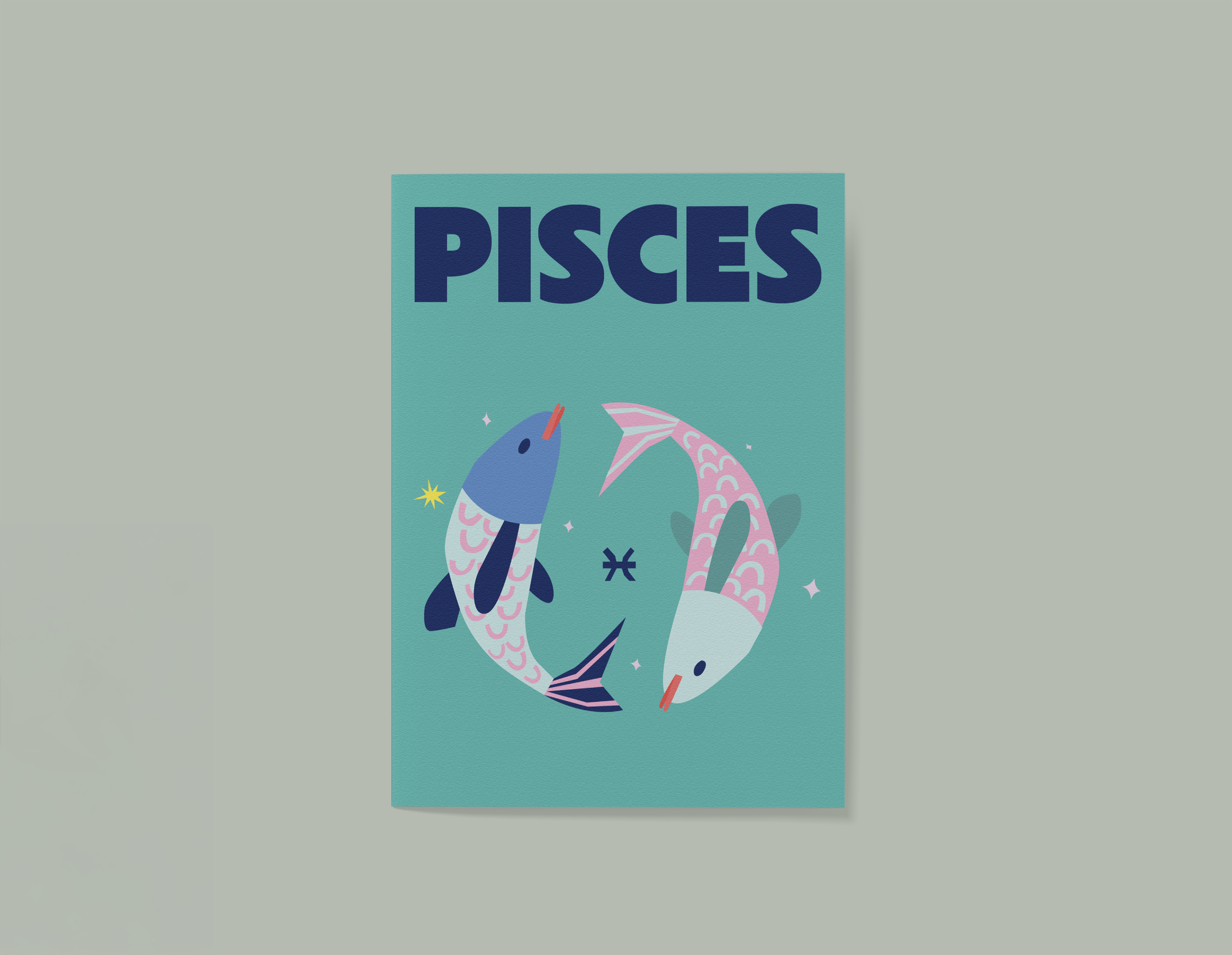 ‘Pisces' Zodiac Greeting Card