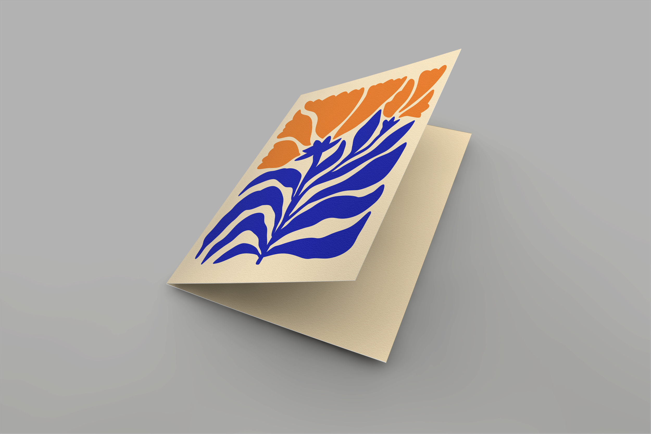'Orange Bloom' Floral Greeting Card