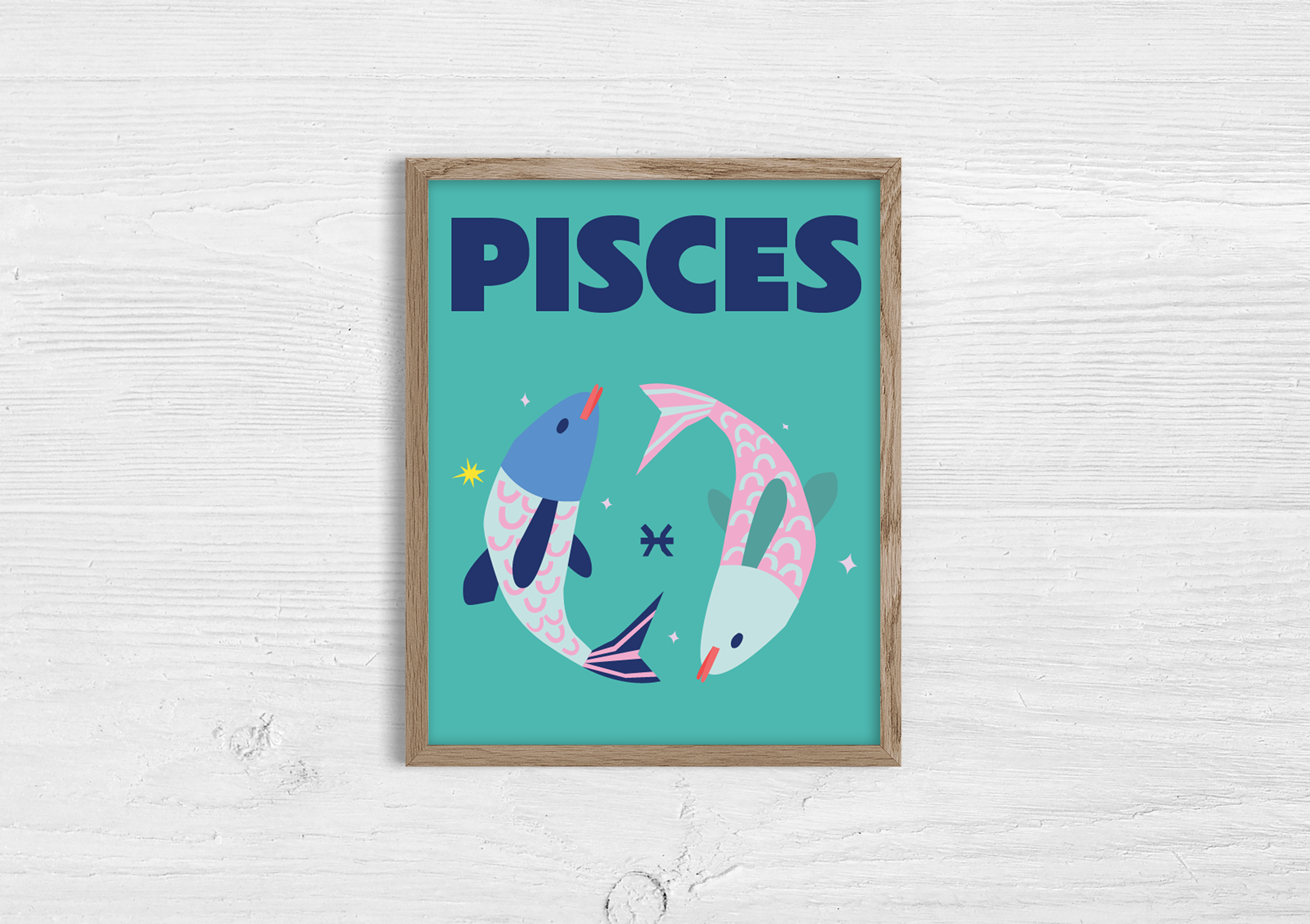 'Pisces' Zodiac Illustrated Print