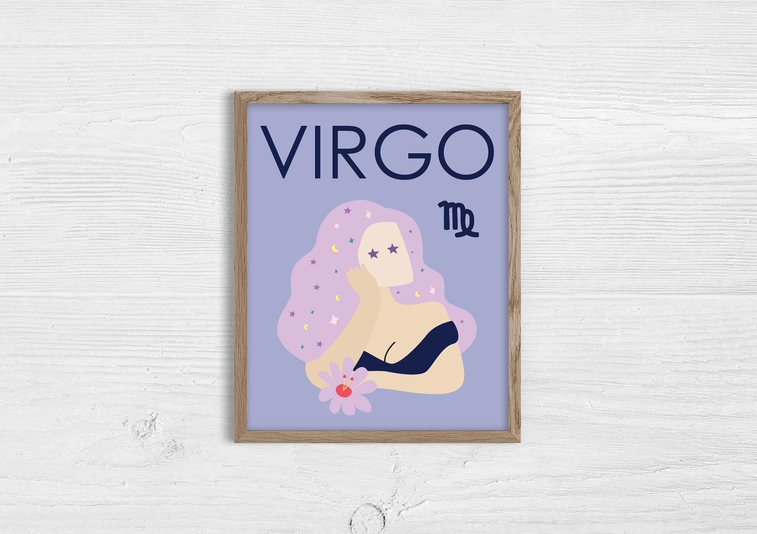 'Virgo' Zodiac Illustrated Print