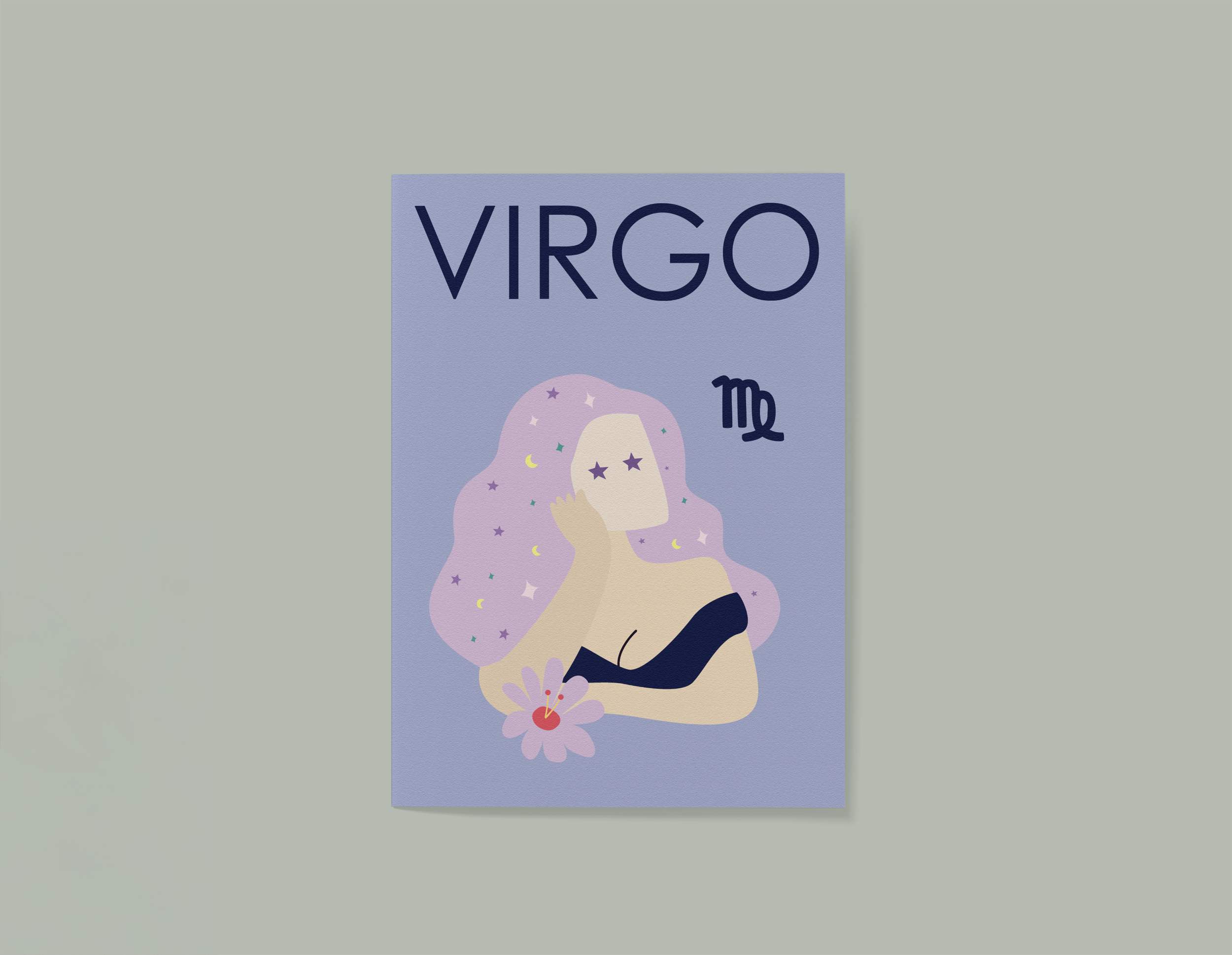 'Virgo' Zodiac Greeting Card