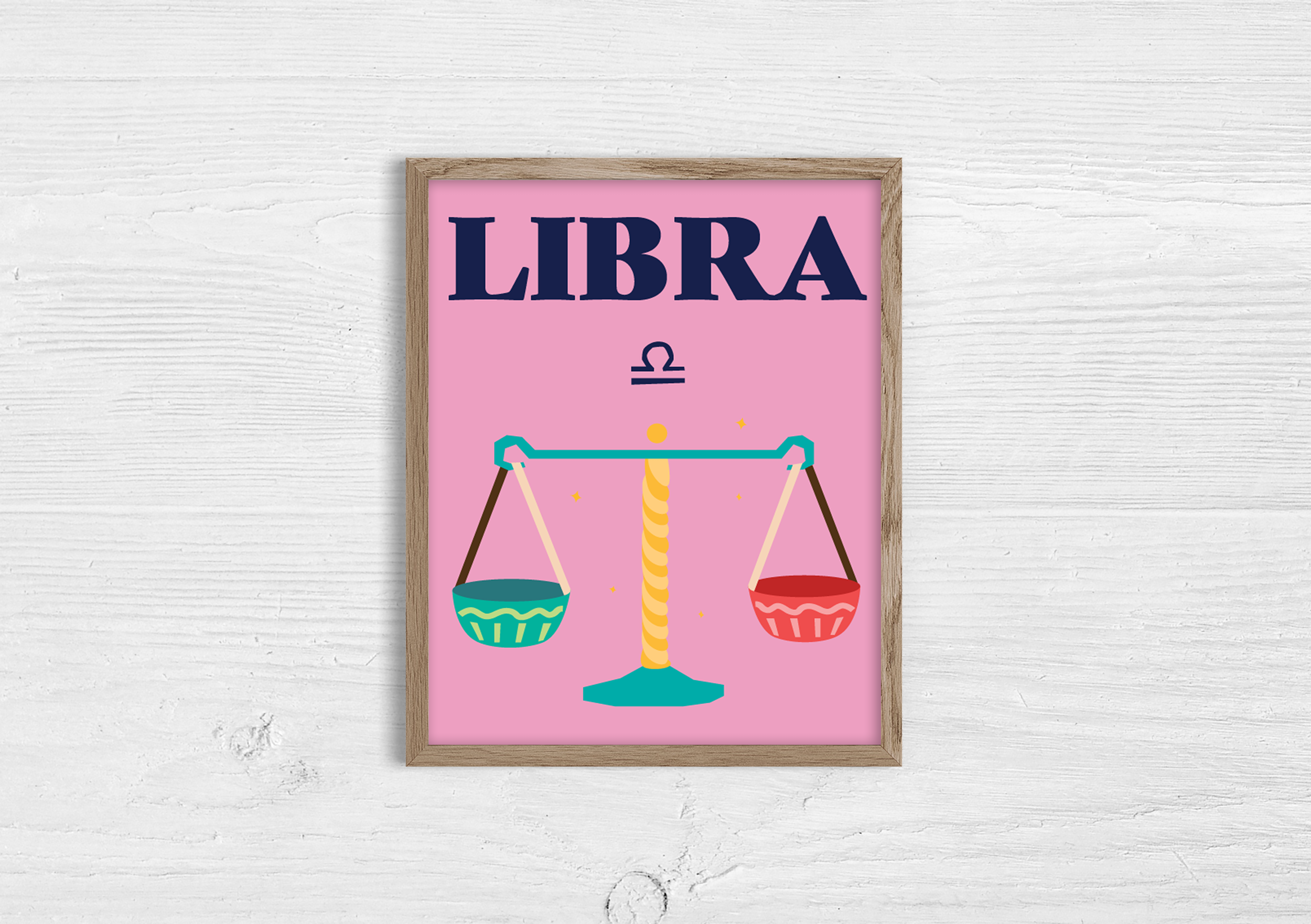 'Libra' Zodiac  Illustrated Print