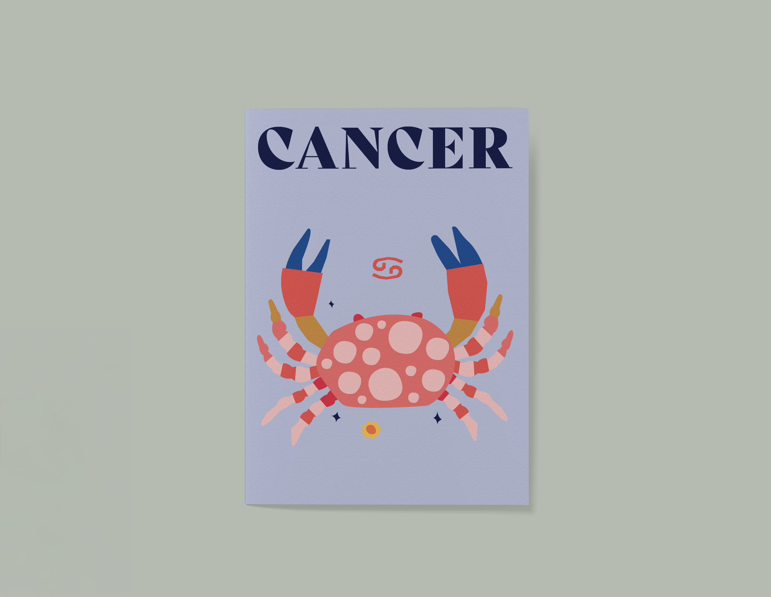 'Cancer' Zodiac Greeting Card