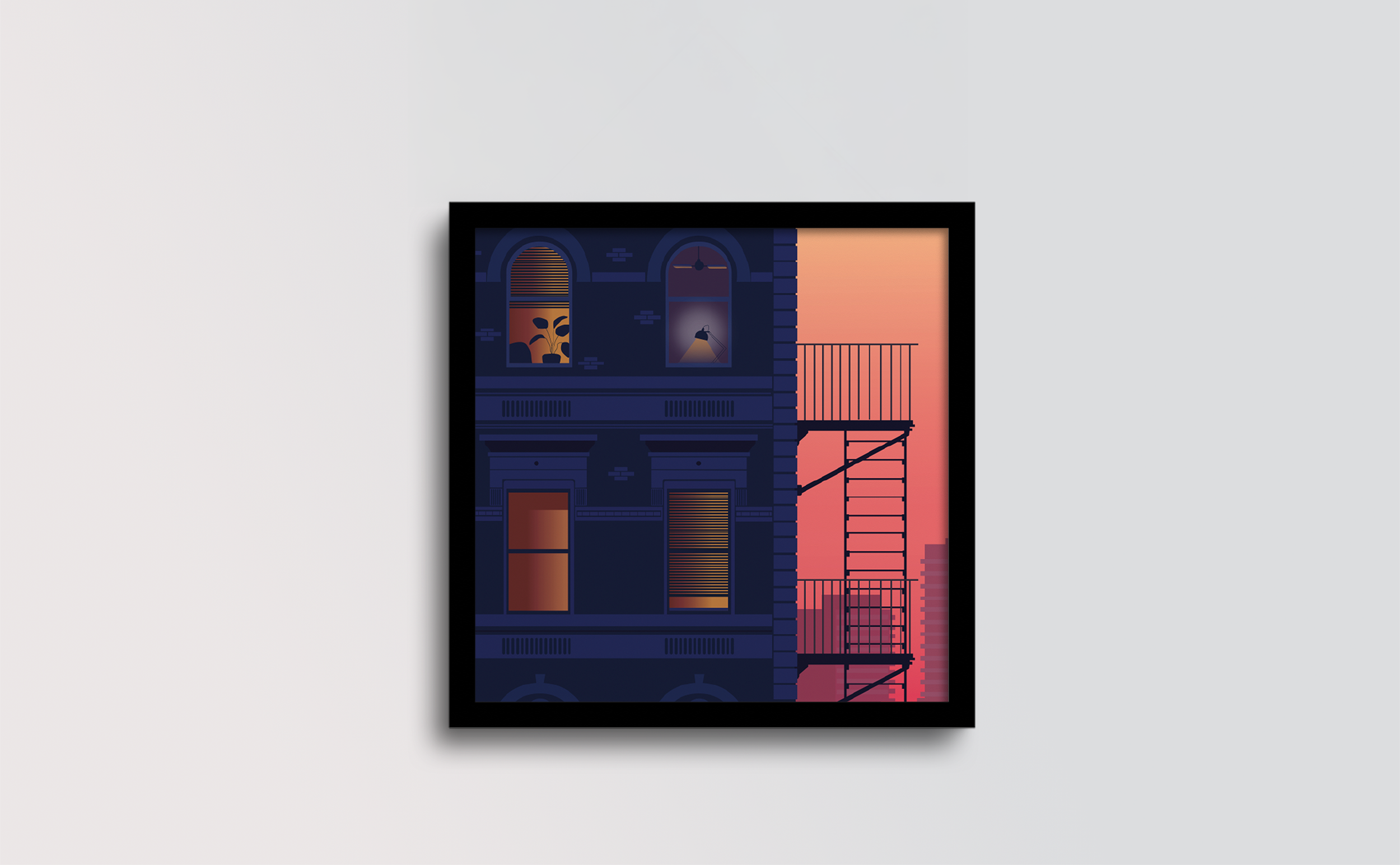 'Twilight in LA' Illustrated Print