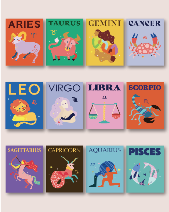 Zodiac Greeting Cards - 12-pack