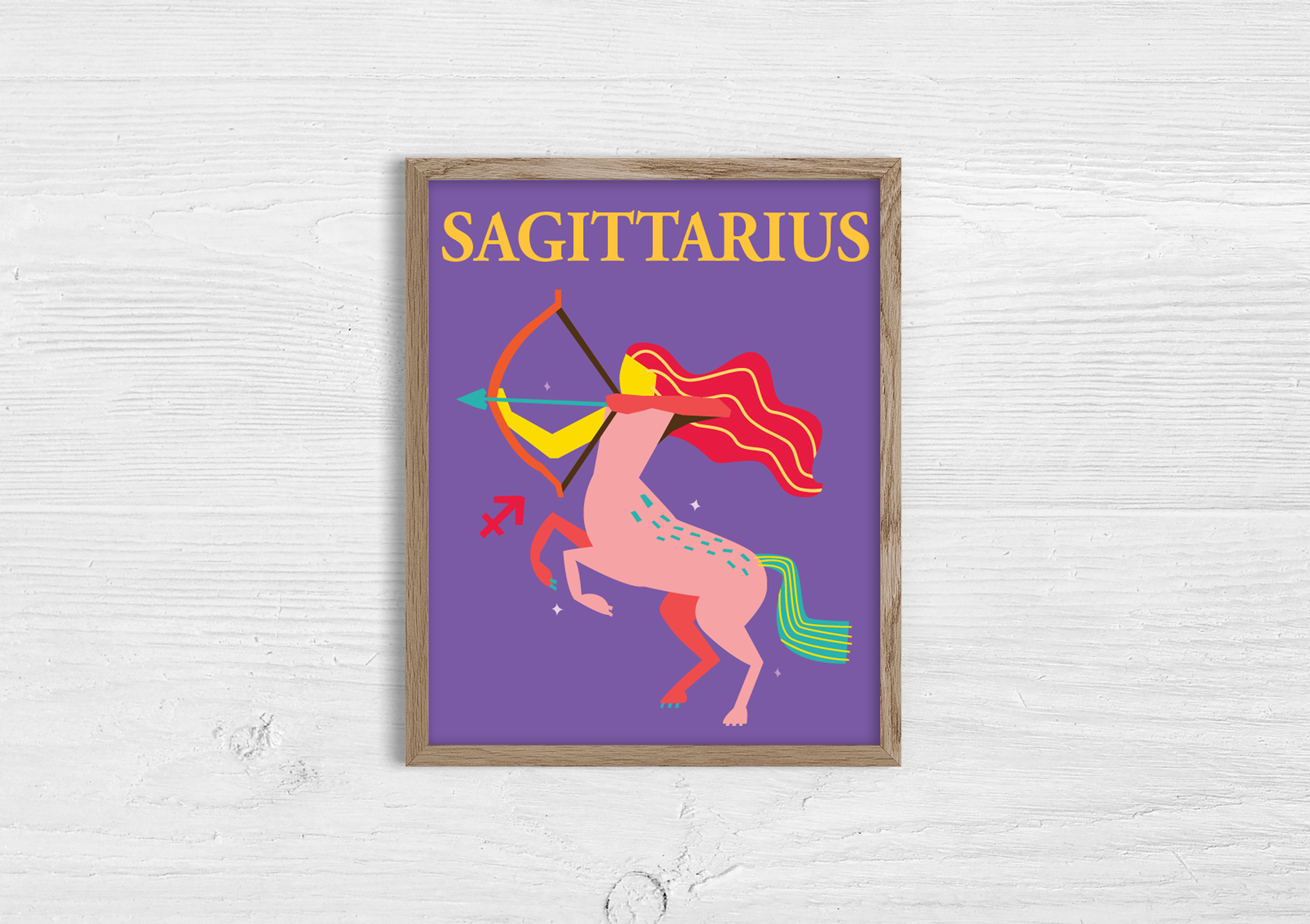 'Sagittarius' Zodiac Illustrated Print