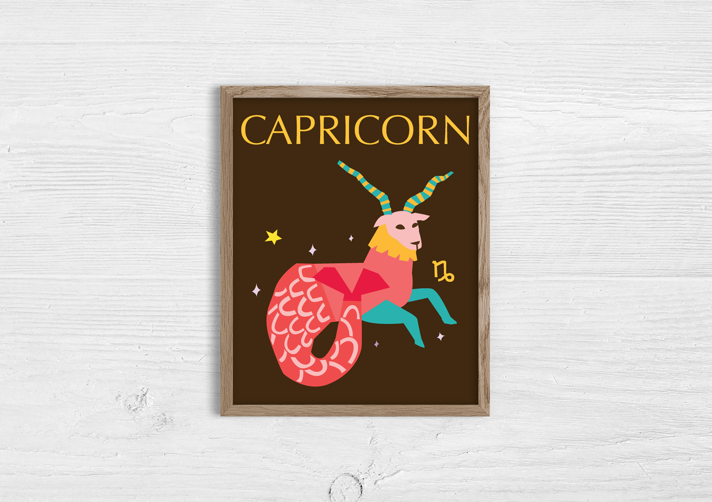 'Capricorn' Zodiac Illustrated Print