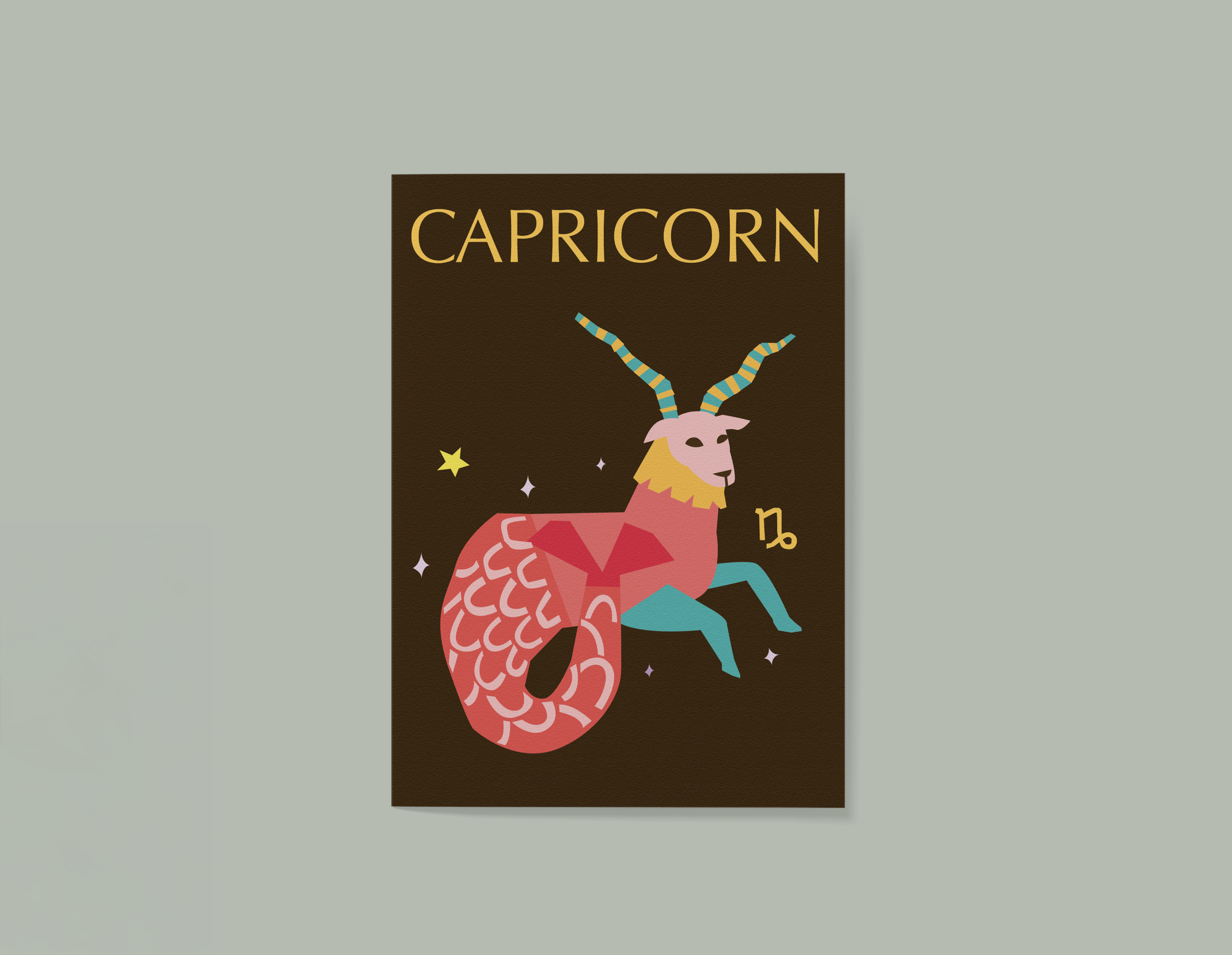 'Capricorn' Zodiac Greeting Card