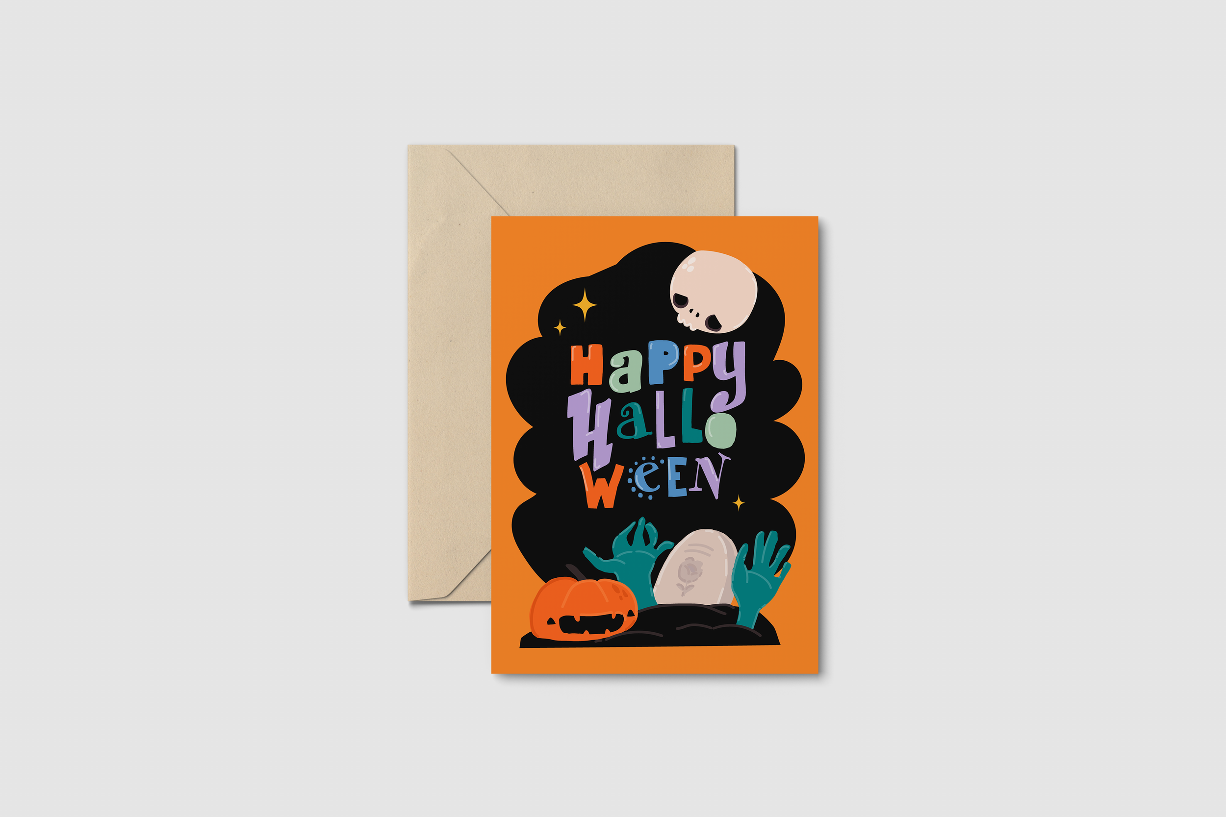 'Spooky Greetings' Greeting Card