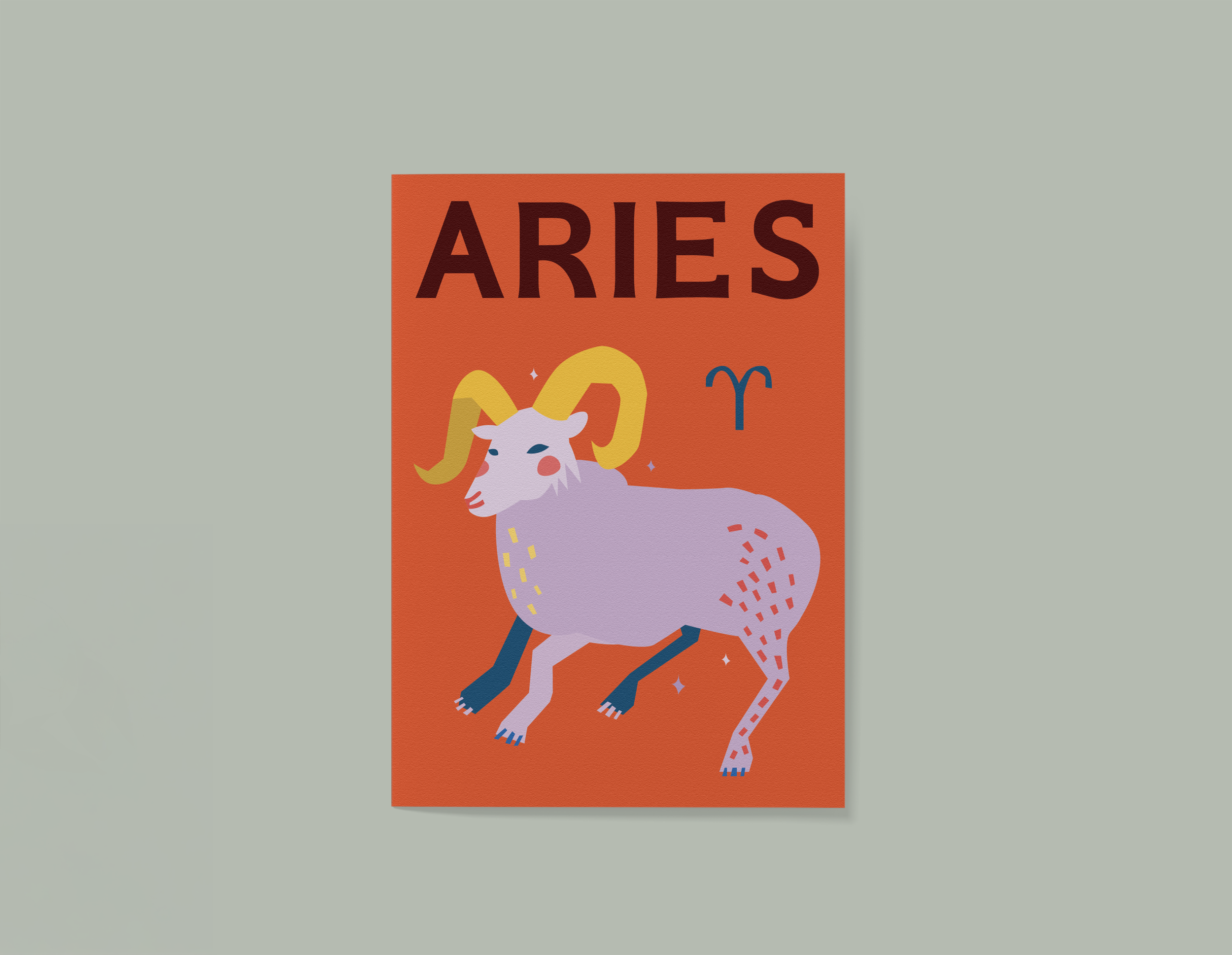 'Aries' Zodiac Greeting Card
